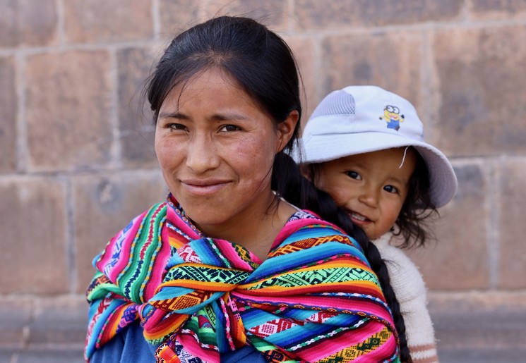 Kleurrijke inwoners in Cuzco, Peru