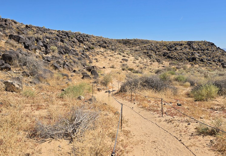 Het woestijnlandschap van Petroglyph National Monument