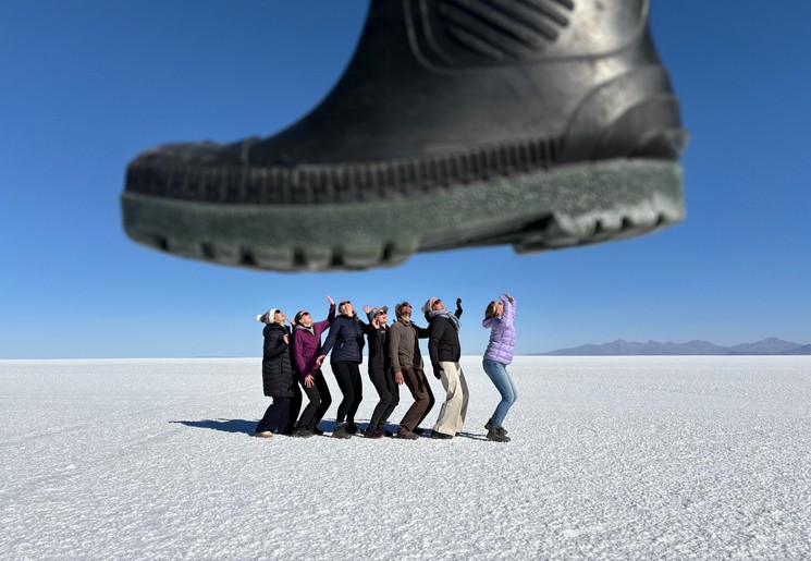Maak leuke foto's met gezichtsbedrog bij Salar de Uyuni