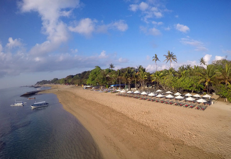 Zandstranden bij Sanur, Bali