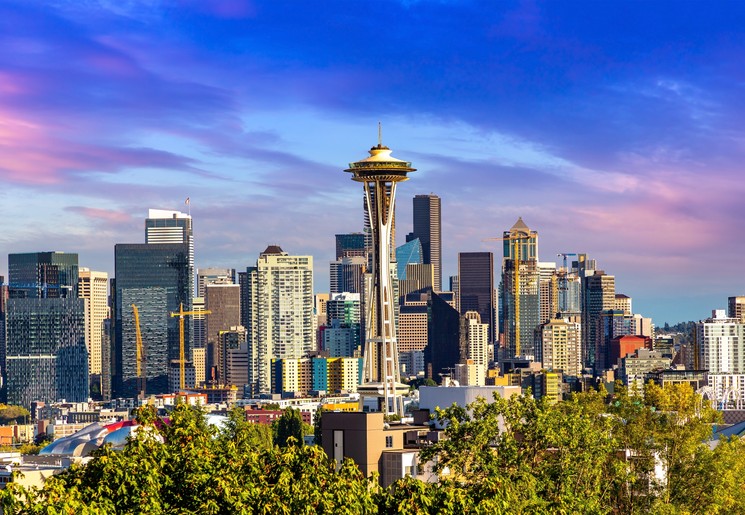 Skyline van Seattle, Noordwest-Amerika