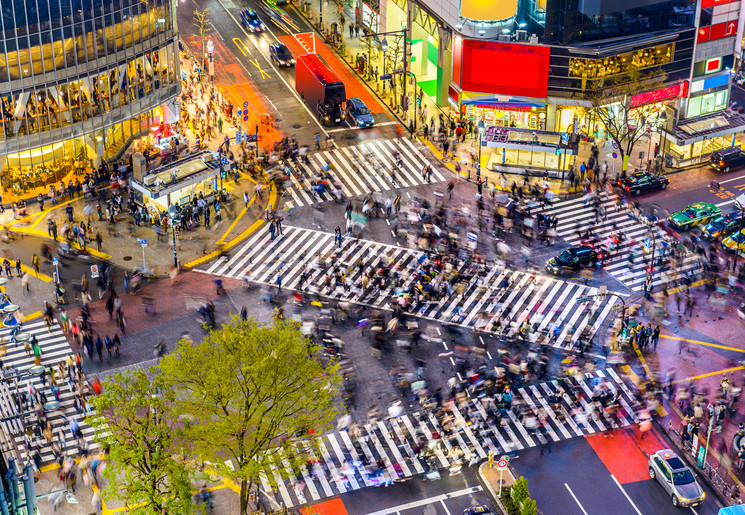 Shibuya Crossing, hét kruispunt van Tokyo, Japan