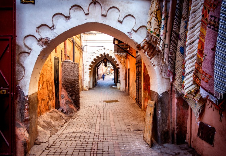 Mooie smalle straatjes in Marrakech