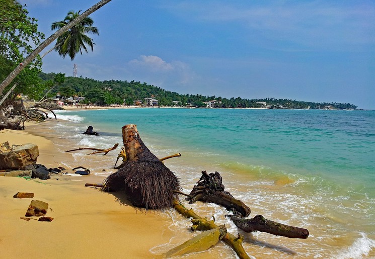 Stranden bij Unawatuna