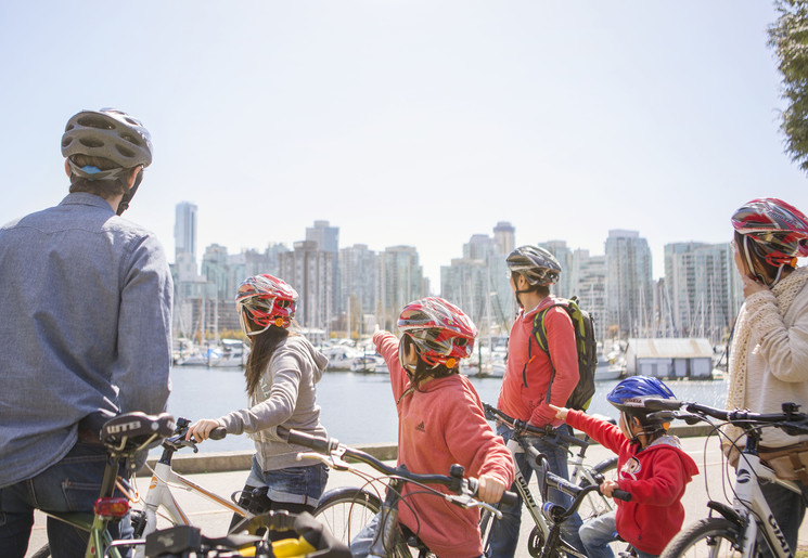 Fietstocht met kinderen Vancouver Canada