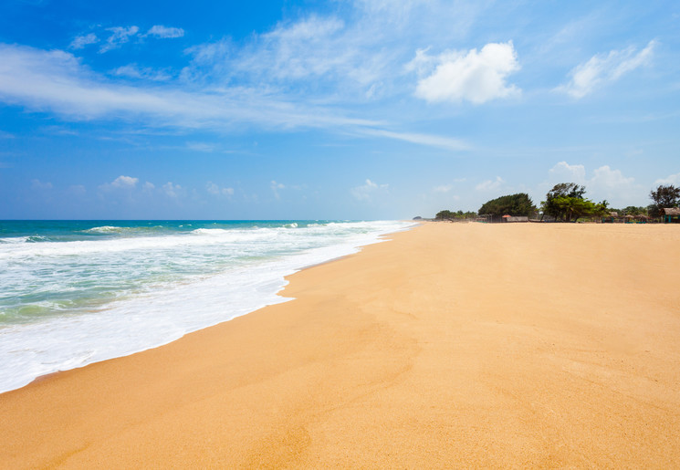Geniet aan het strand van Negombo, Sri Lanka