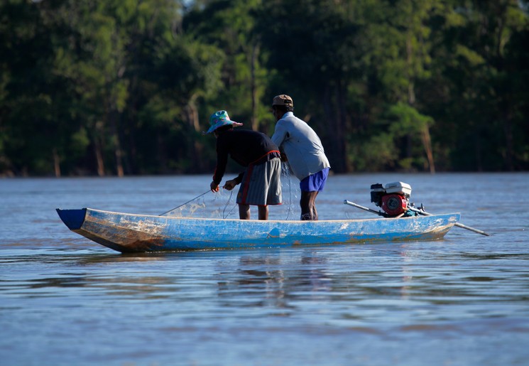 Het waterrijke gebied bij Stung Treng