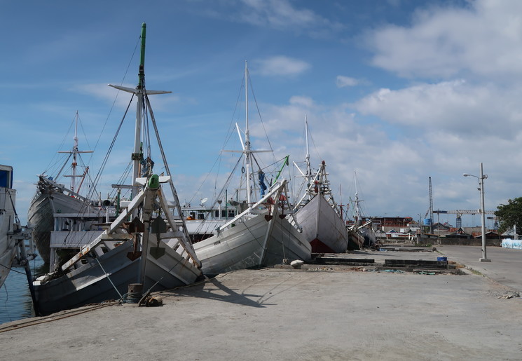 De haven van Makassar, Sulawesi