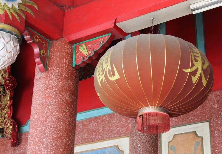 Lampion bij de Chinese Tempel in Medan, Sumatra, Indonesië