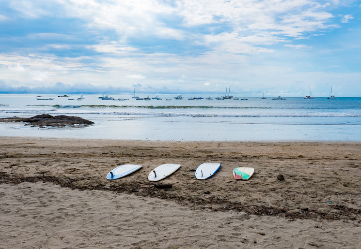 Surfplanken op Tamarindo Beach, Costa Rica