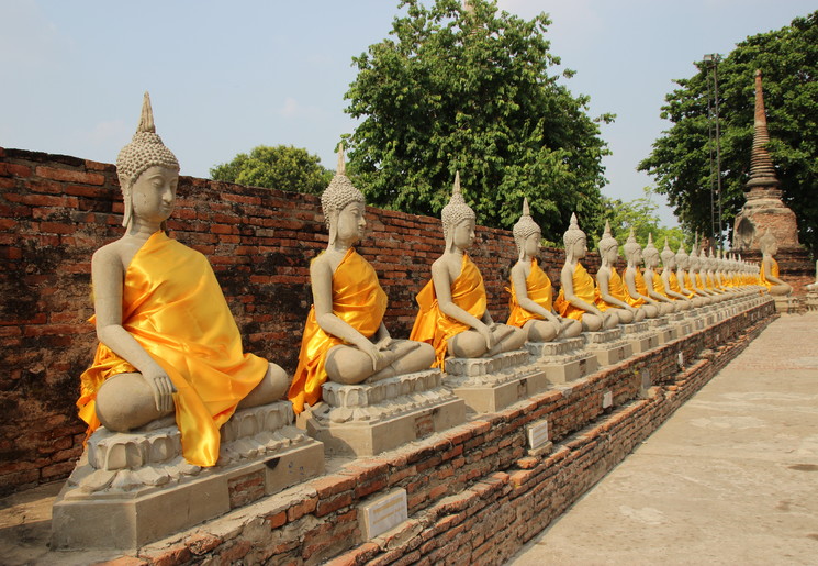 Boeddha beelden in Ayutthaya, Thailand