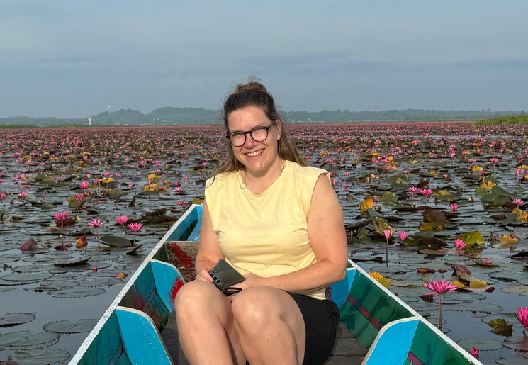 Nicole tussen de lotusbloemen in Phattalung, Zuid-Thailand Nicole tussen de lotusbloemen in Phattalung, Zuid-Thailand