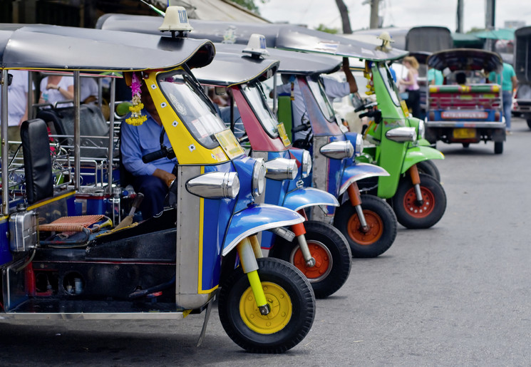 Tuk Tuks in de stad Bangkok, Thailand