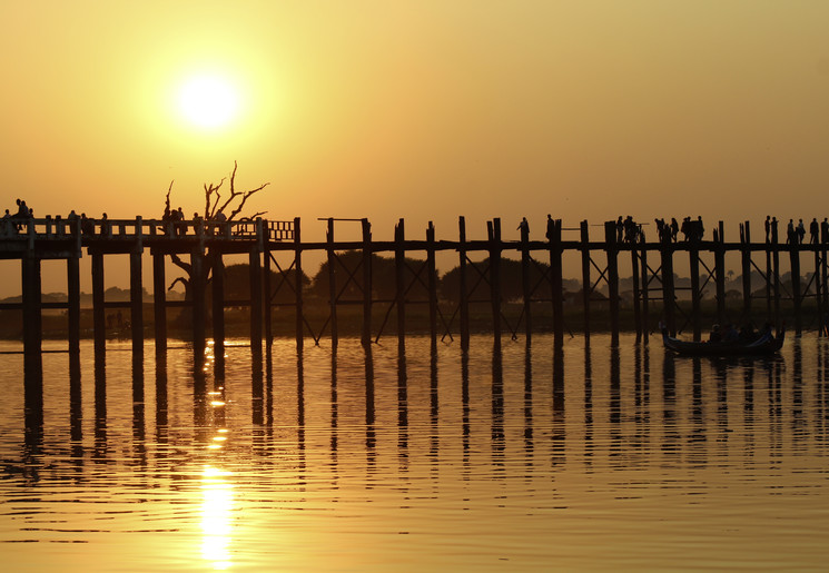 Myanmar zonsondergang