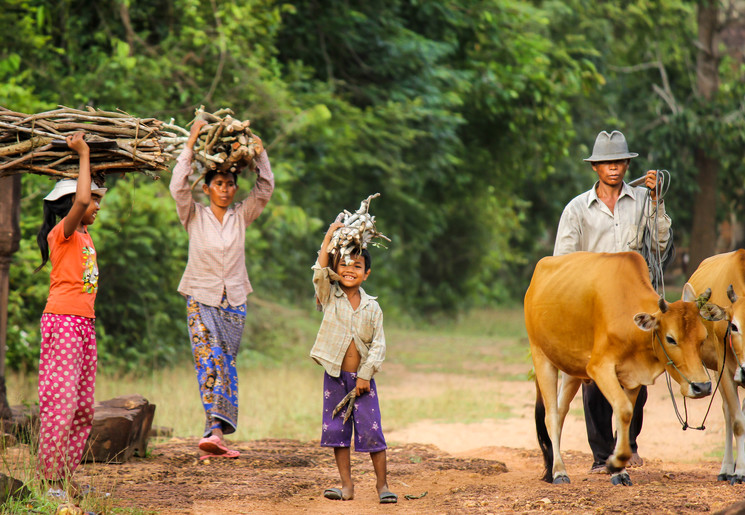 Locals in de omgeving van Siem Reap, Cambodja