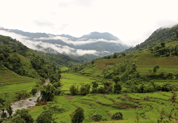 De bergen van Ha Giang, Vietnam De bergen van Ha Giang, Vietnam