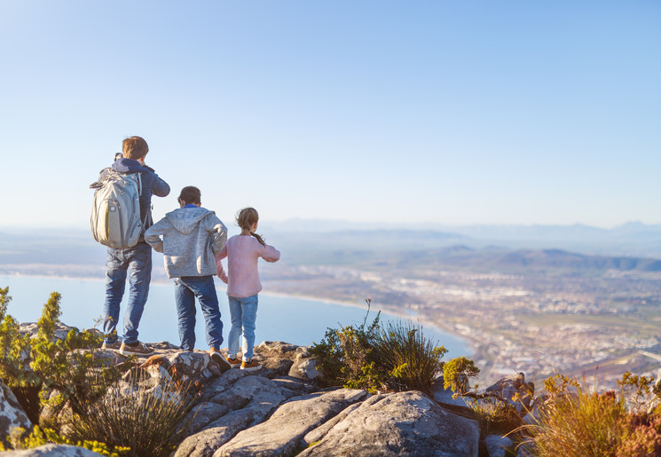 Kinderen op de Tafelberg in Kaapstad