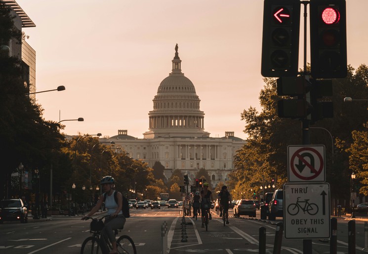 Uitzicht op het Capitool in Washington DC