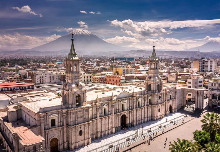 Het prachtige koloniale stadje Arequipa in Peru