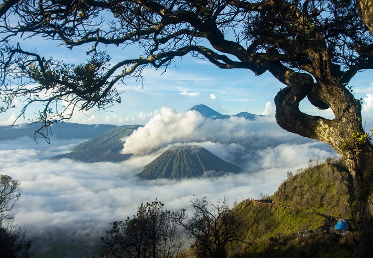 Zonsopgang bij de Bromo op Java, Indonesie