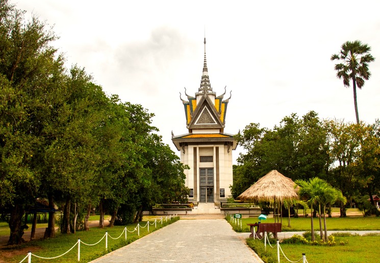 Monument bij de Killing Fields, Cambodja