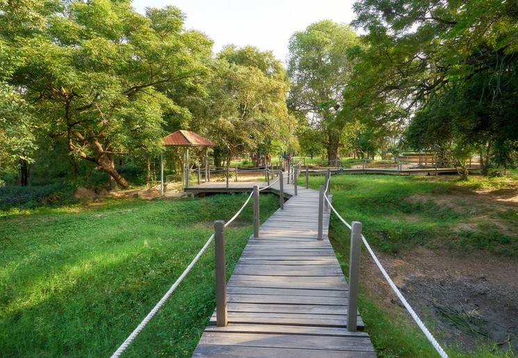 Wandelpaden bij de Killing Field in Cambodja