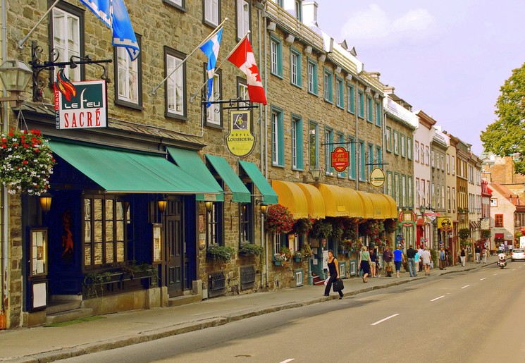 Gezellige straten in Quebec-city in Canada