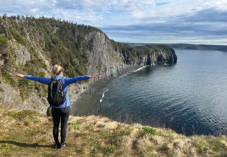 Uitzichtpunt tijdens het hiken van de Skewrink Trail, Newfoundland