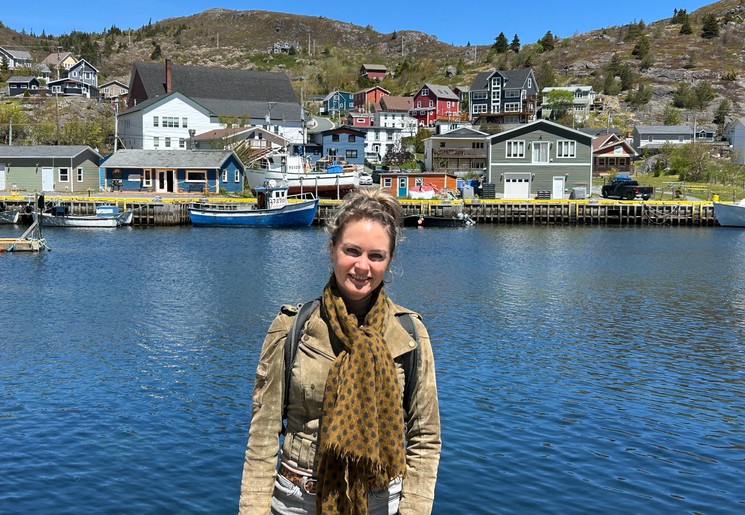 Christel in een vissershaven in Newfoundland, Canada