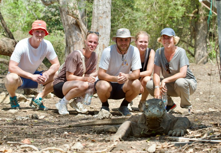 Spot de komodovaraan op Flores, Indonesië