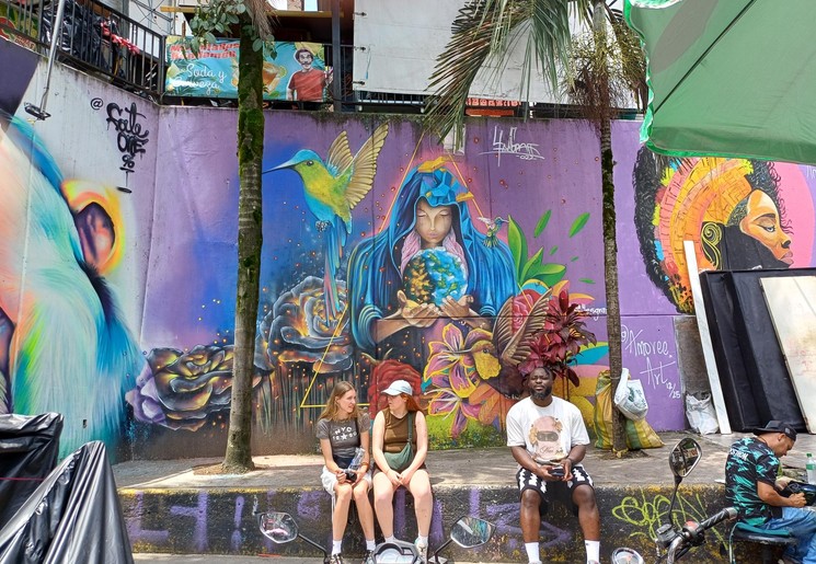Muurschildering in Medellín, Colombia