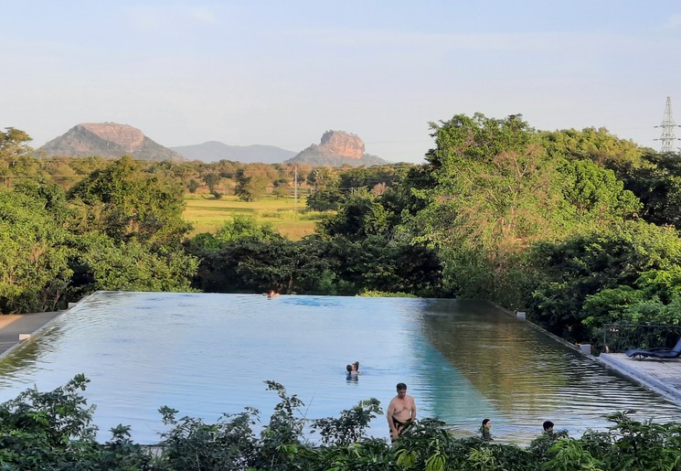 De accommodatie in Sri Lanka met uitzicht op 'Lion Rock'
