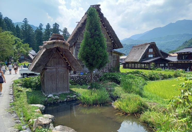 Het dorp Shirakawa-go in de Japanse Alpen