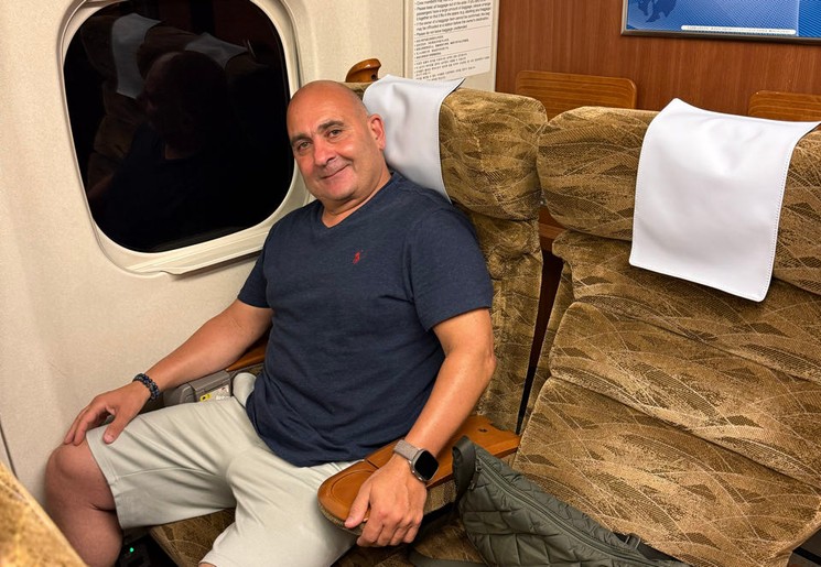 In de trein in Japan