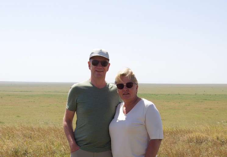 Michiel en Sigrid tijdens hun reis naar Tanzania.