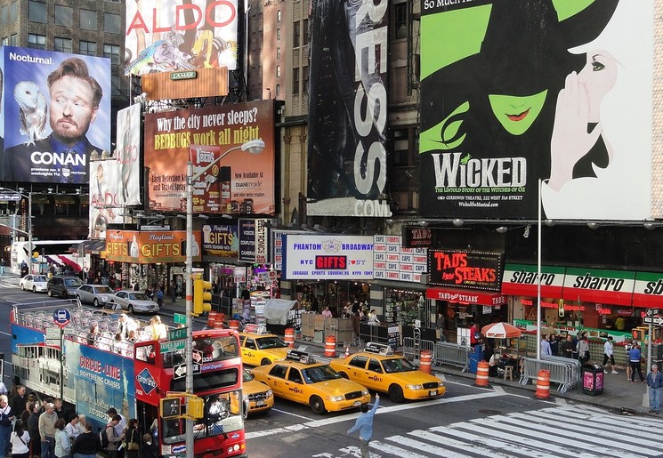 Drukke straten in New York City