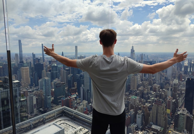 Uitzicht vanaf The Edge in New York Uitzicht vanaf The Edge in New York