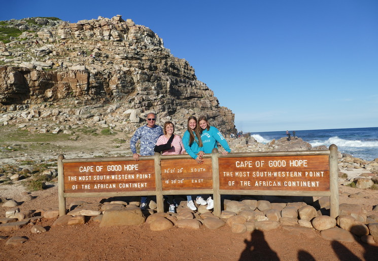 Familie bij Kaap de Goede Hoop