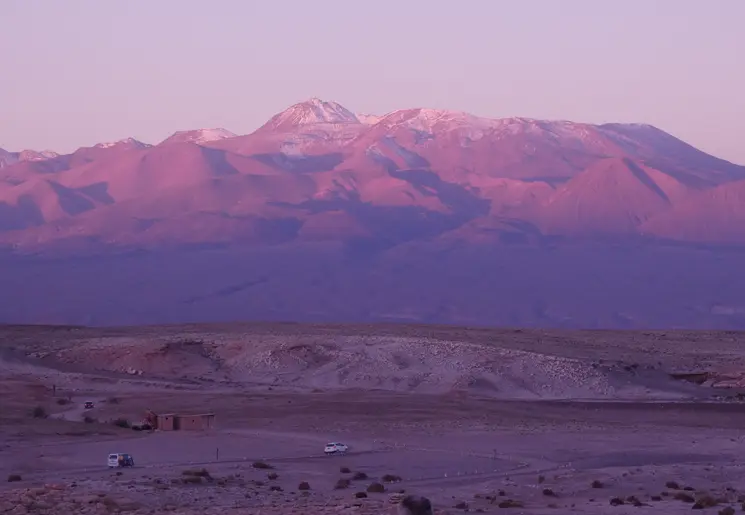 Atacama woestijn tijdens zonsondergang