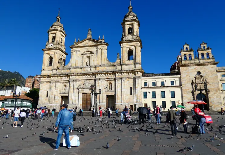 De kathedraal op het Plaza de Bolivar in Bogota