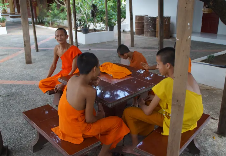 Tijdens uw citytour in Luang Prabang komt u van alles tegen, onder andere deze monniken