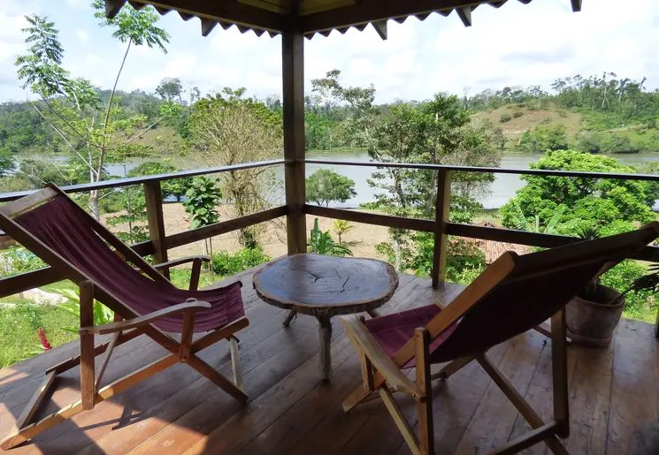Prachtig uitzicht vanaf Guacimo Lodge in El Castillo, Nicaragua Prachtig uitzicht vanaf Guacimo Lodge in El Castillo, Nicaragua