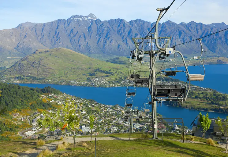 Gondel bij Queenstown, Nieuw-Zeeland: