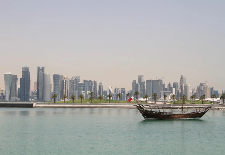 Skyline Qatar vanaf het water