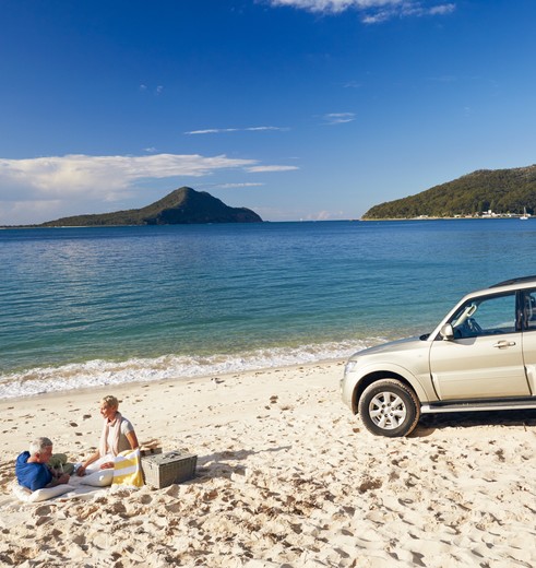 Spelen op het strand van Port Stephens