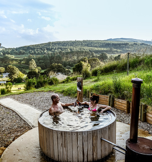 In de hottub in AfriCamps