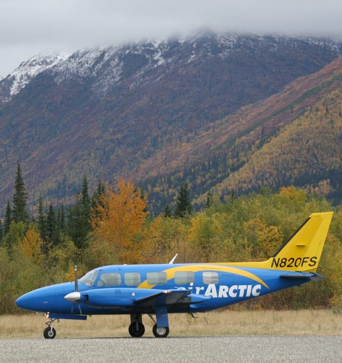 Excursie per vliegtuigje naar de poolcirkel, Alaska, USA