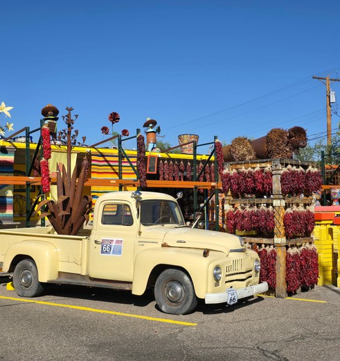 Memorabilia langs de Route 66 in Albuquerque, Amerika