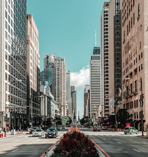 Amerika-Chicago-Straatbeeld