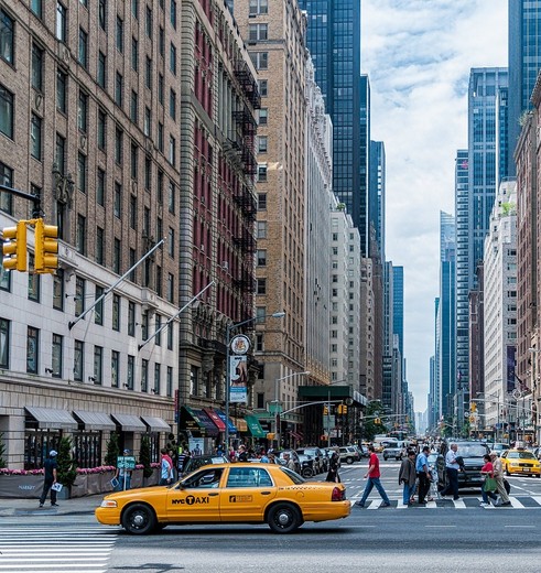 Het straatbeeld van New York City, Amerika